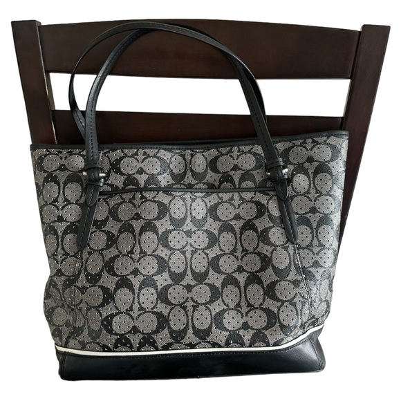 COACH PEYTON PERFORATED PVC ZIP TOP TOTE - Picture 8 of 8